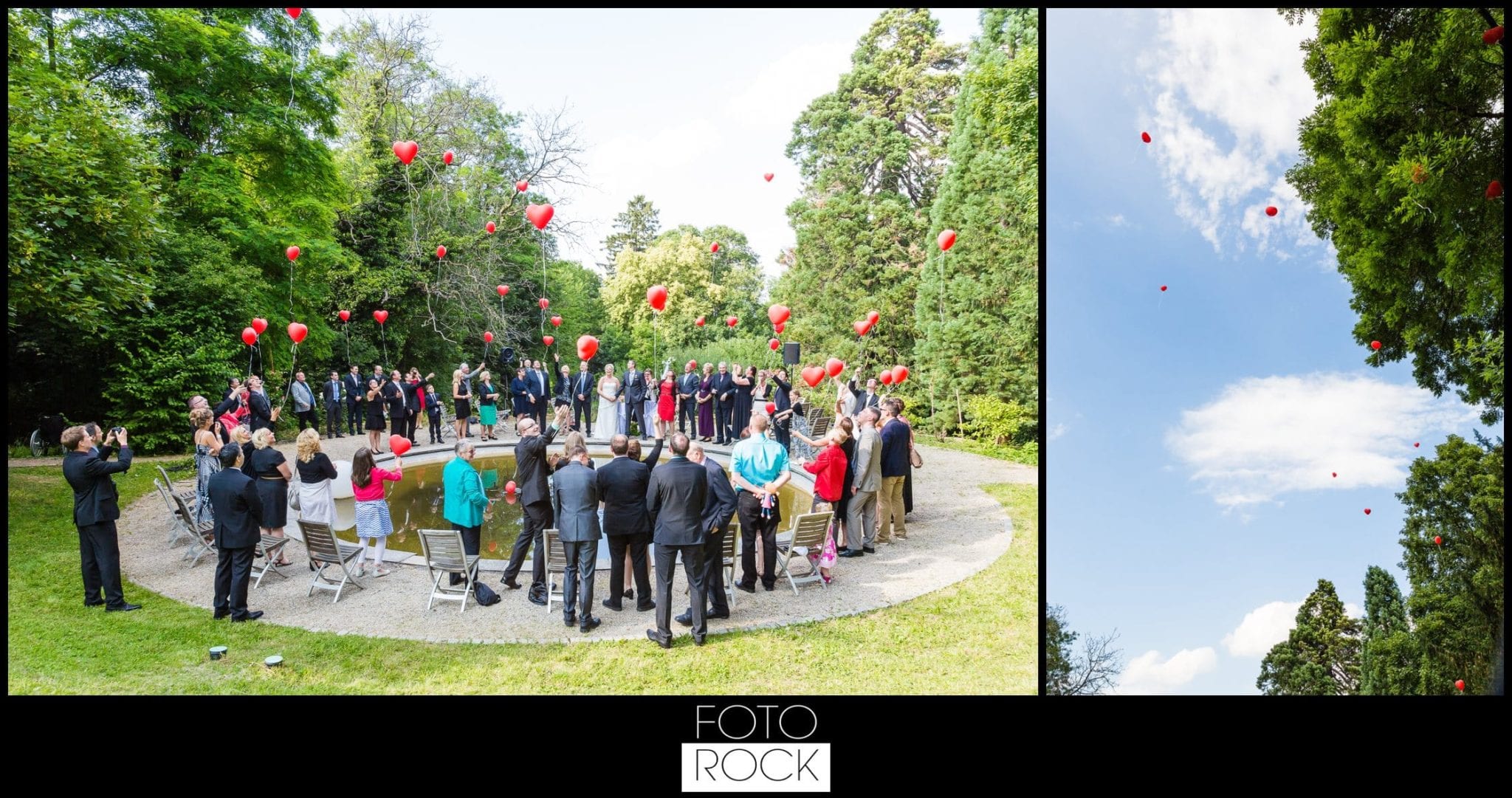 Hochzeit Jesuitenschloss Freiburg luftballons herzen fliegen