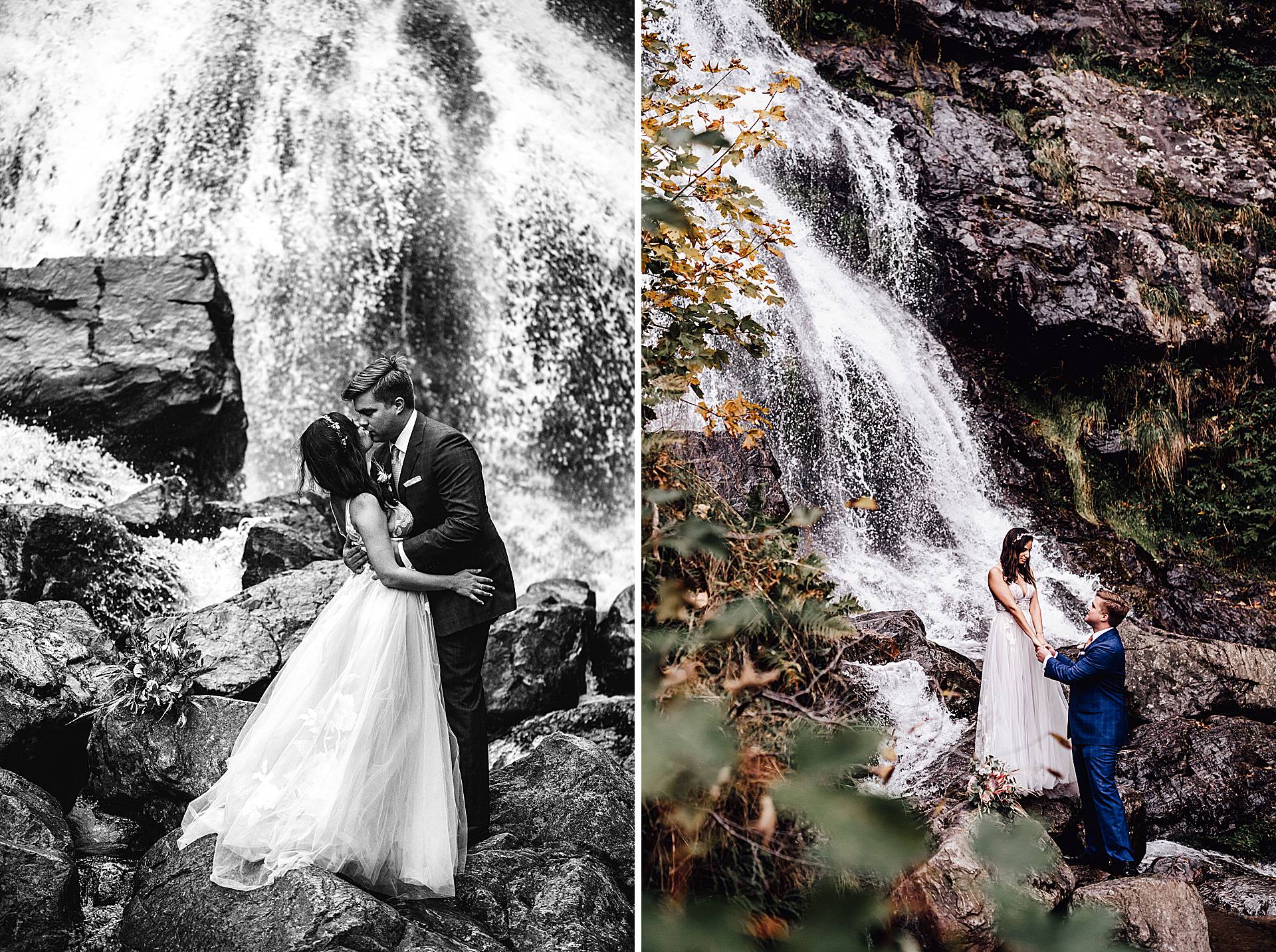 Brautpaar vor den Totdnauer Wasserfällen